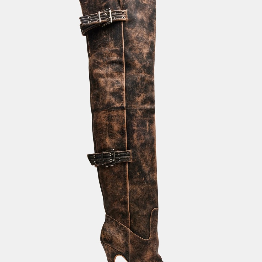Steve Madden Distressed Brown Over-the-Knee Boots currently sold out Baddie Boot